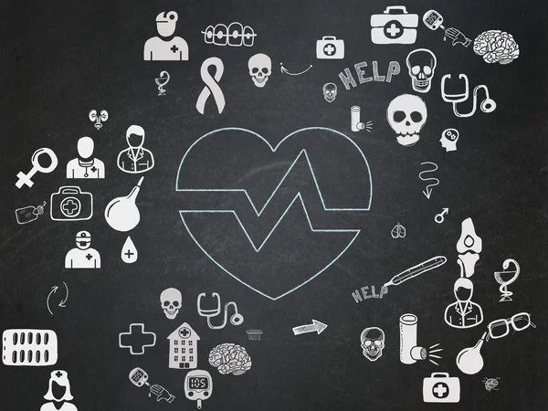 Healthcare concept: Heart on School Board background — стокове фото