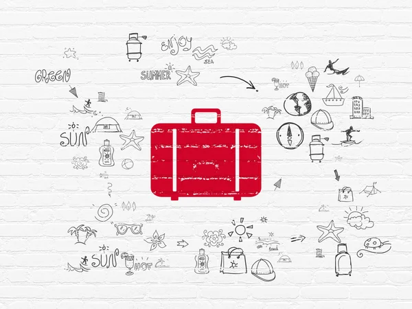 Turisztikai koncepció: táska, a háttér — Stock Fotó
