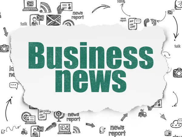 News concept: Business News on Torn Paper background — Stok fotoğraf