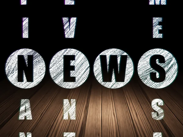 Concepto de noticias: palabra Noticias en la resolución de crucigramas — Foto de Stock