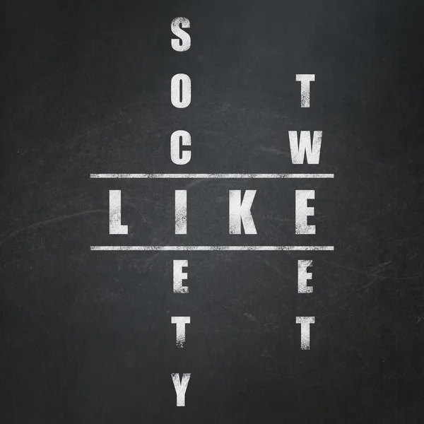 Concepto de redes sociales: palabra Like in solving Crucigrama —  Fotos de Stock