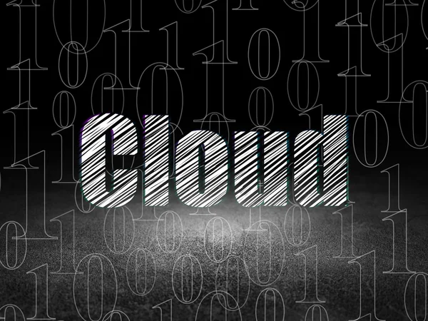 Cloud-Netzwerkkonzept: Cloud im Grunge Dark Room — Stockfoto