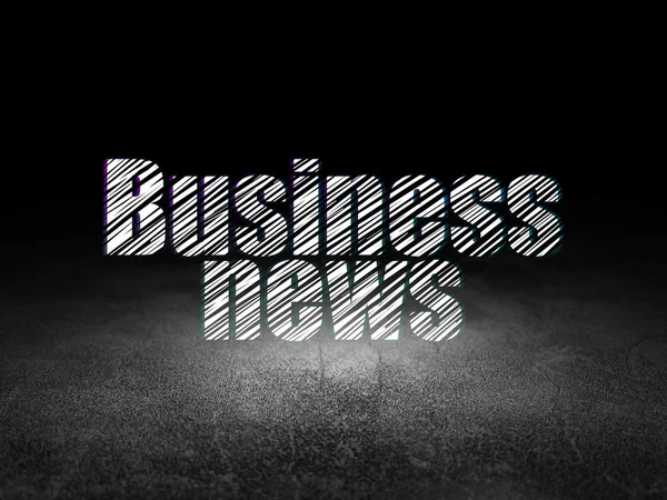 News concept: Business News in grunge dark room — Zdjęcie stockowe