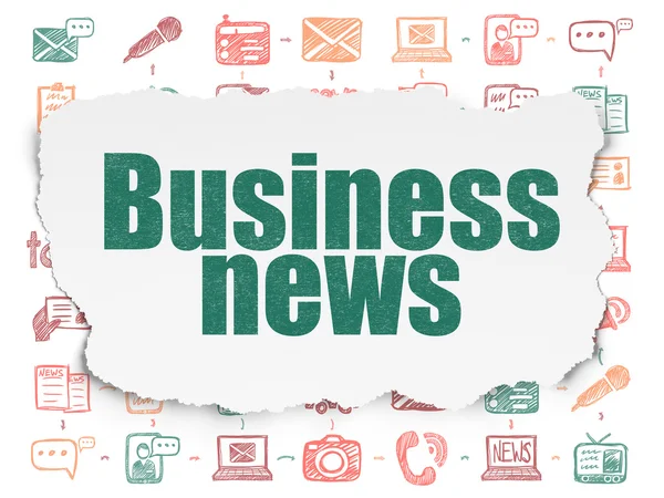 News concept: Business News on Torn Paper background — 스톡 사진