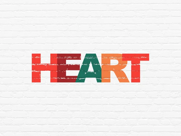 Концепція здоров'я: Серце на фоні стіни — стокове фото