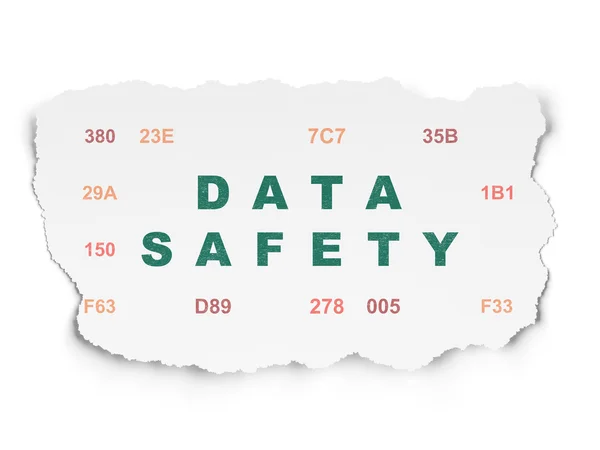 Pojęcie informacji: dane bezpieczeństwa na tle rozdarty papier — Zdjęcie stockowe
