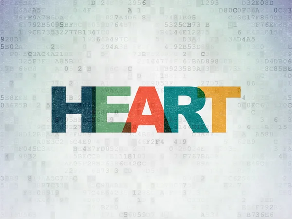 Medicine concept: Heart on Digital Paper background — Stock Photo, Image