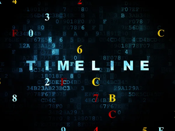 Concetto di timeline: Timeline su sfondo digitale — Foto Stock