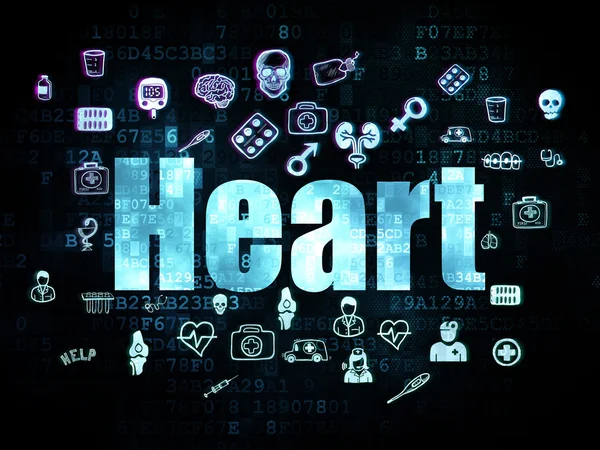 Gezondheidszorg concept: Hart op digitale achtergrond — Stockfoto