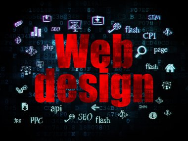 Web Tasarım: Web tasarım dijital arka plan üzerinde