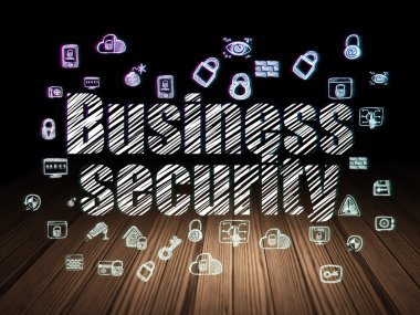 Protection concept: Business Security in grunge dark room
