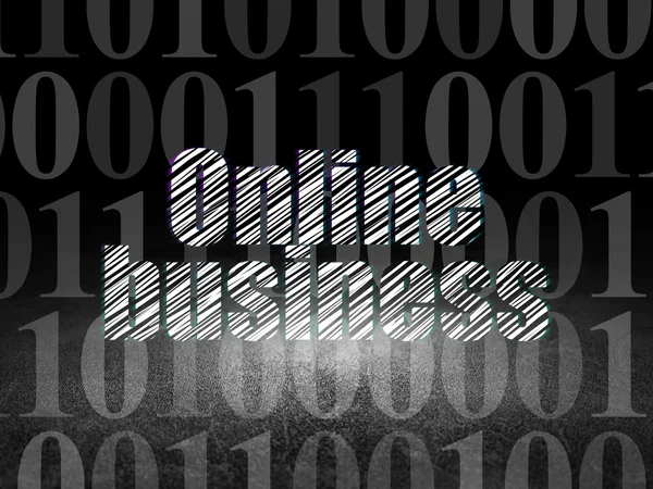 Affärsidé: Online Business i grunge mörkt rum — Stockfoto