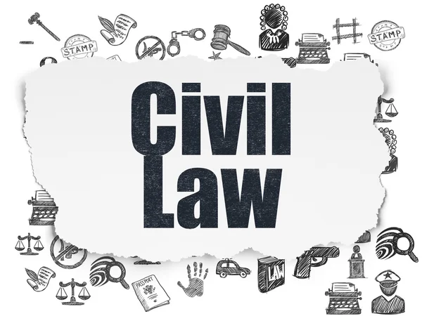 Concept de droit : Droit civil sur papier déchiré — Photo