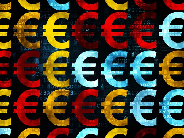 Banking concept: Euro icons on Digital background — 스톡 사진