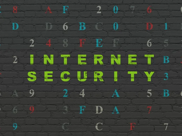 Concept de sécurité : Internet Security sur fond de mur — Photo