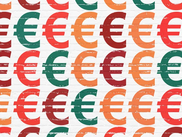 Banking concept: Euro icons on wall background — 스톡 사진