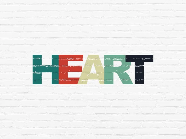 Conceito de saúde: coração no fundo da parede — Fotografia de Stock