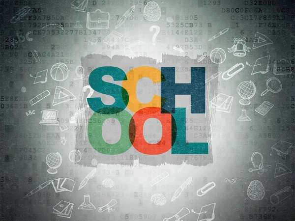 Studienkonzept: Schule auf digitalem Papier — Stockfoto