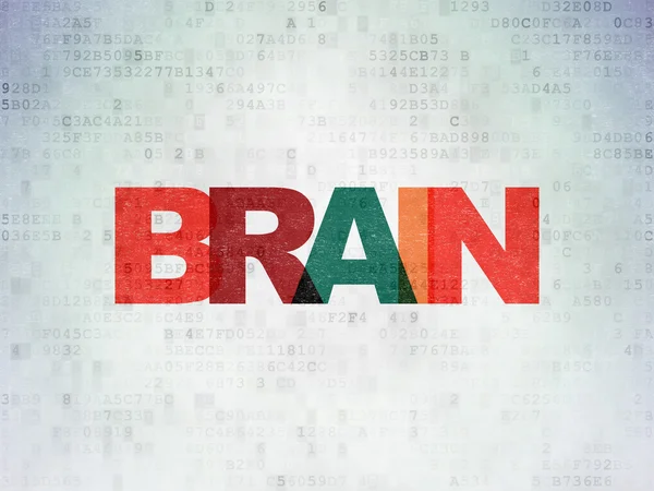 Conceito de cuidados de saúde: Cérebro sobre fundo de papel digital — Fotografia de Stock