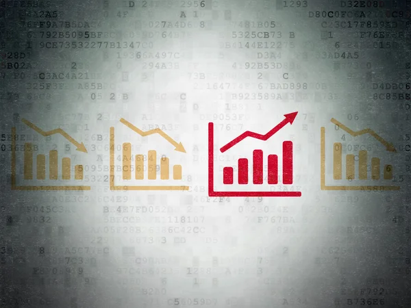 Geschäftskonzept: Wachstumsdiagramm-Symbol auf digitalem Papierhintergrund — Stockfoto