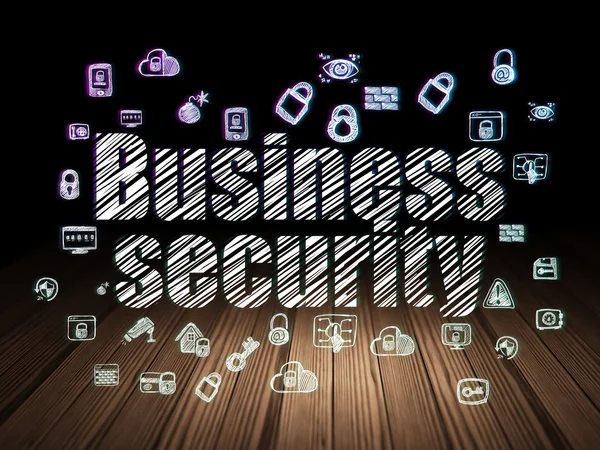 Protection concept: Business Security in grunge dark room — Stock Photo, Image