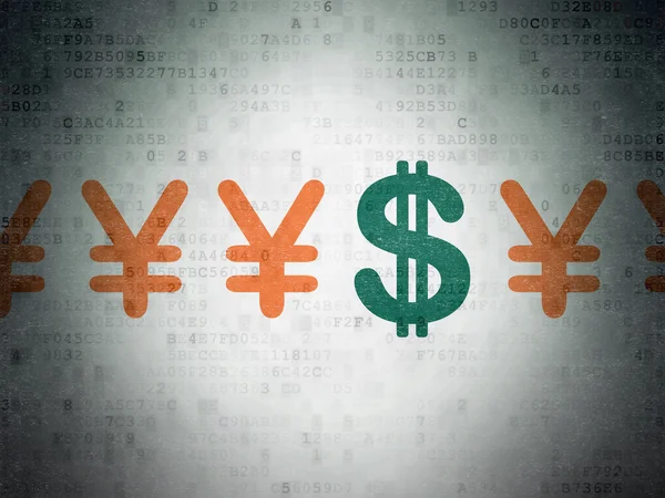 Valuta koncept: dollar ikonen på digitala papper bakgrund — Stockfoto