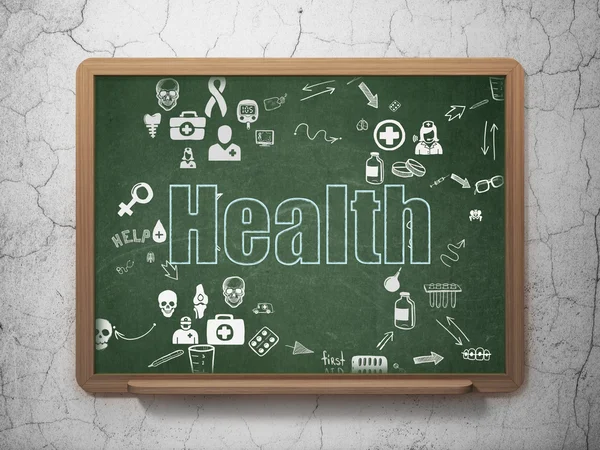 Healthcare concept: Health on School Board background — Stok fotoğraf
