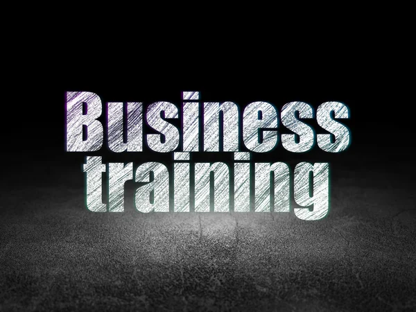 Learning concept: Business Training in grunge dark room — Stock Photo, Image