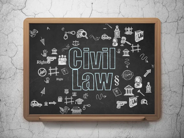 Law concept: Civil Law on School Board background — ストック写真