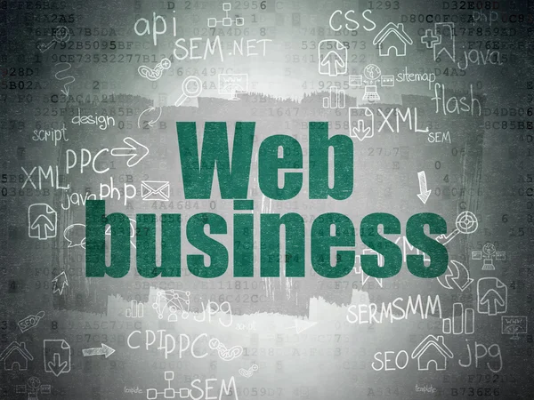 Концепция веб-разработки: Web Business on Digital Paper background — стоковое фото