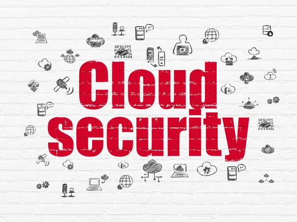 Cloud networking concept: Cloud Security on wall background — Stock Photo, Image