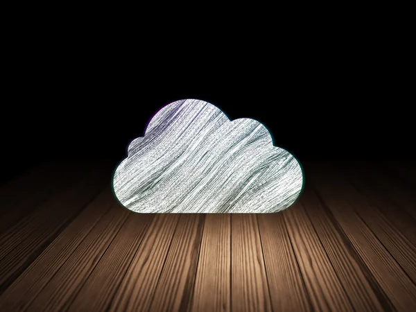 Concetto di tecnologia Cloud: Cloud in camera oscura grunge — Foto Stock