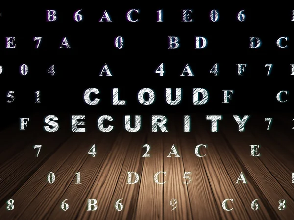 Cloud networking concept: Cloud Security in grunge dark room — Φωτογραφία Αρχείου