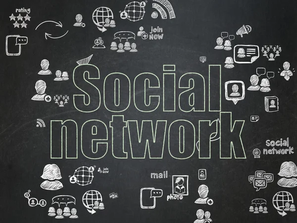 Social network concept: Social Network on School Board background — Stockfoto