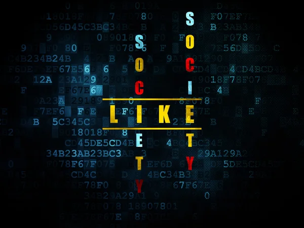Social media concept: word Like in solving Crossword Puzzle — Stock Photo, Image