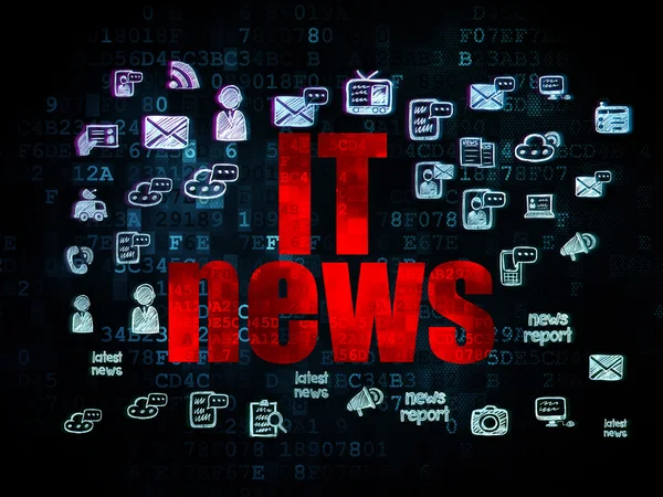 Novinky: IT News na digitálním pozadí — Stock fotografie