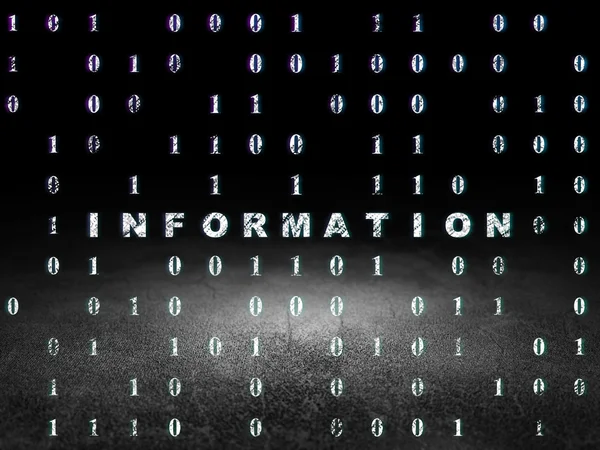 Data koncept: Information i grunge mörkt rum — Stockfoto