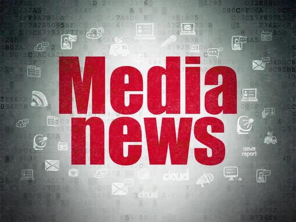 Концепція новин: Медіа Новини на фоні цифрового паперу — стокове фото