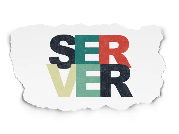 Web design concept: Server na tle rozdarty papier — Zdjęcie stockowe