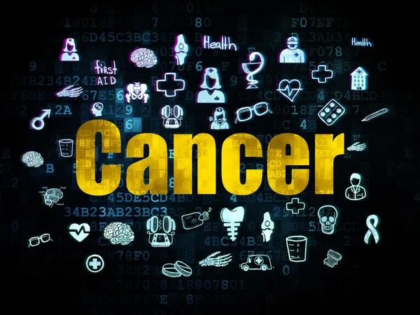Концепция здравоохранения: Рак на цифровом фоне — стоковое фото