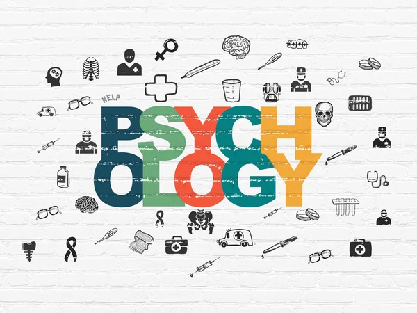 Health concept: Psychology on wall background — Stock Photo, Image