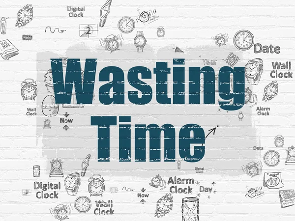 Time concept: Wasting Time on wall background