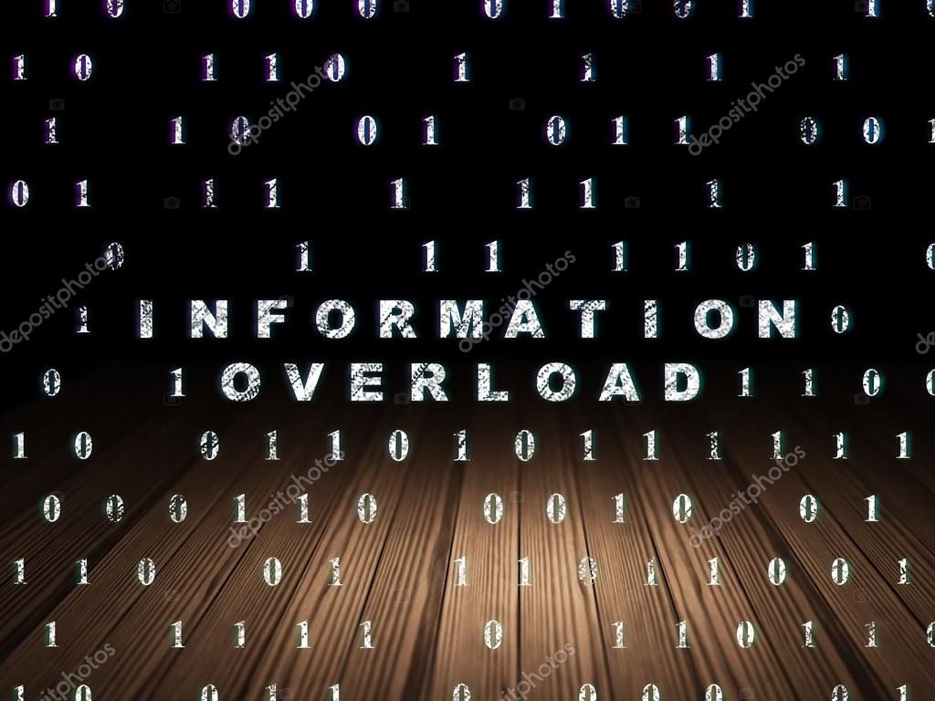 Informationskonzept Informationsüberflutung im Grunge Dark Room