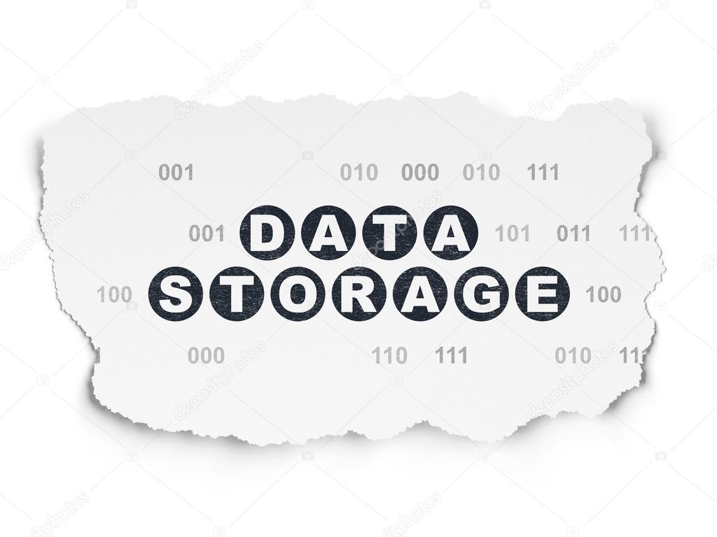 Information concept: Data Storage on Torn Paper background