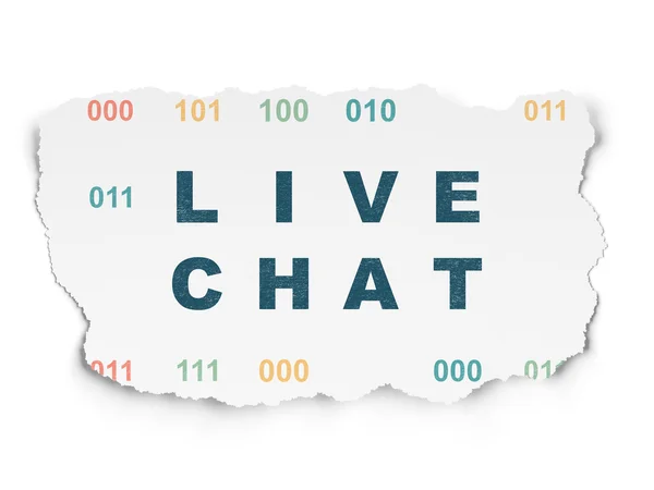 Web utvecklingskoncept: Live Chat på sönderrivet papper bakgrund — Stockfoto