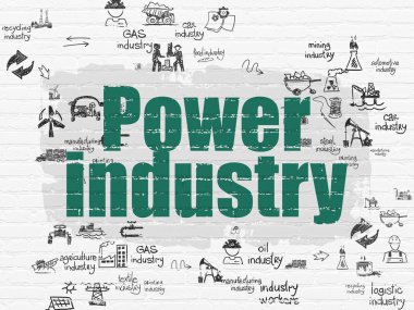 Endüstri kavramı: duvar arka plan üzerinde güç sanayî