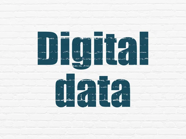 Concepto de datos: Datos digitales sobre fondo de pared —  Fotos de Stock