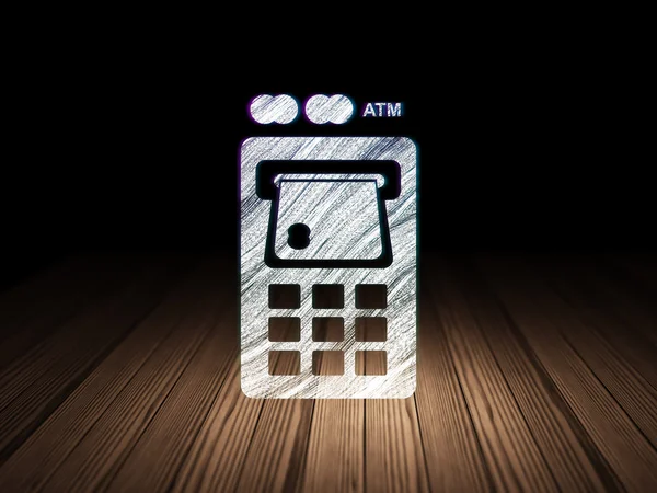 Money concept: ATM Machine in grunge dark room — ストック写真