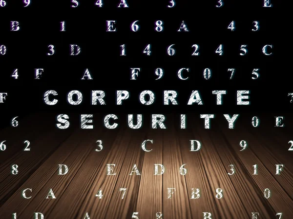 Privacy concept: Corporate Security in grunge dark room — Stock fotografie