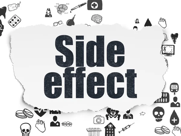 Gezondheid concept: Side Effect op gescheurd papier achtergrond — Stockfoto